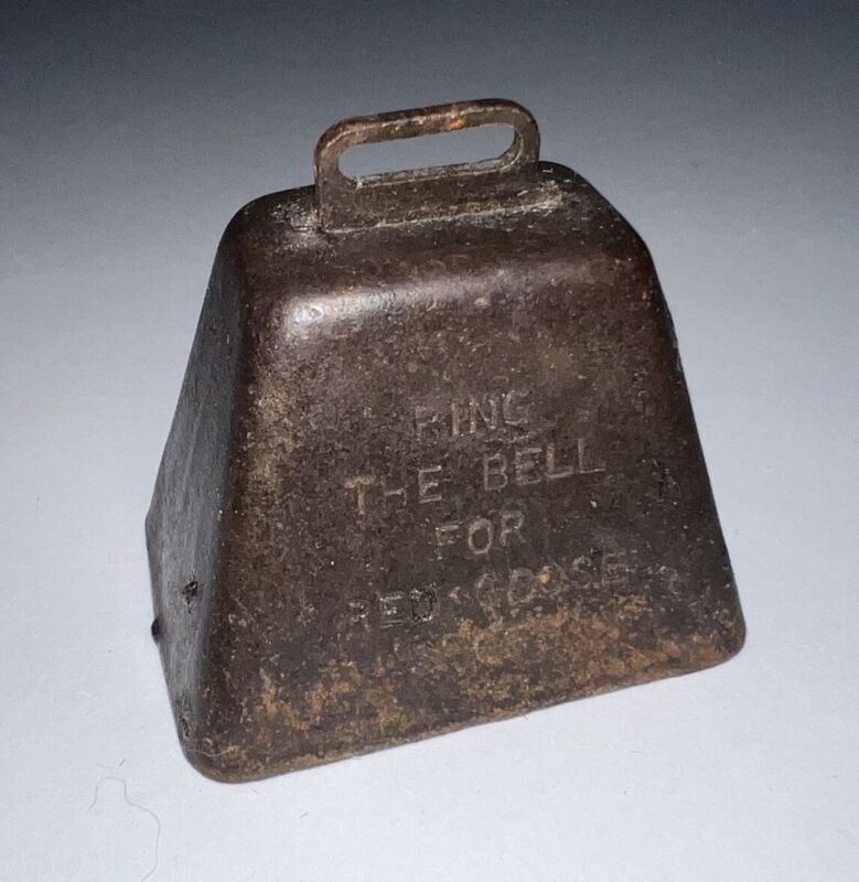 Vintage Ring The Bell For Red Goose Shoes Small Metal Cow Bell Advertising Vtg