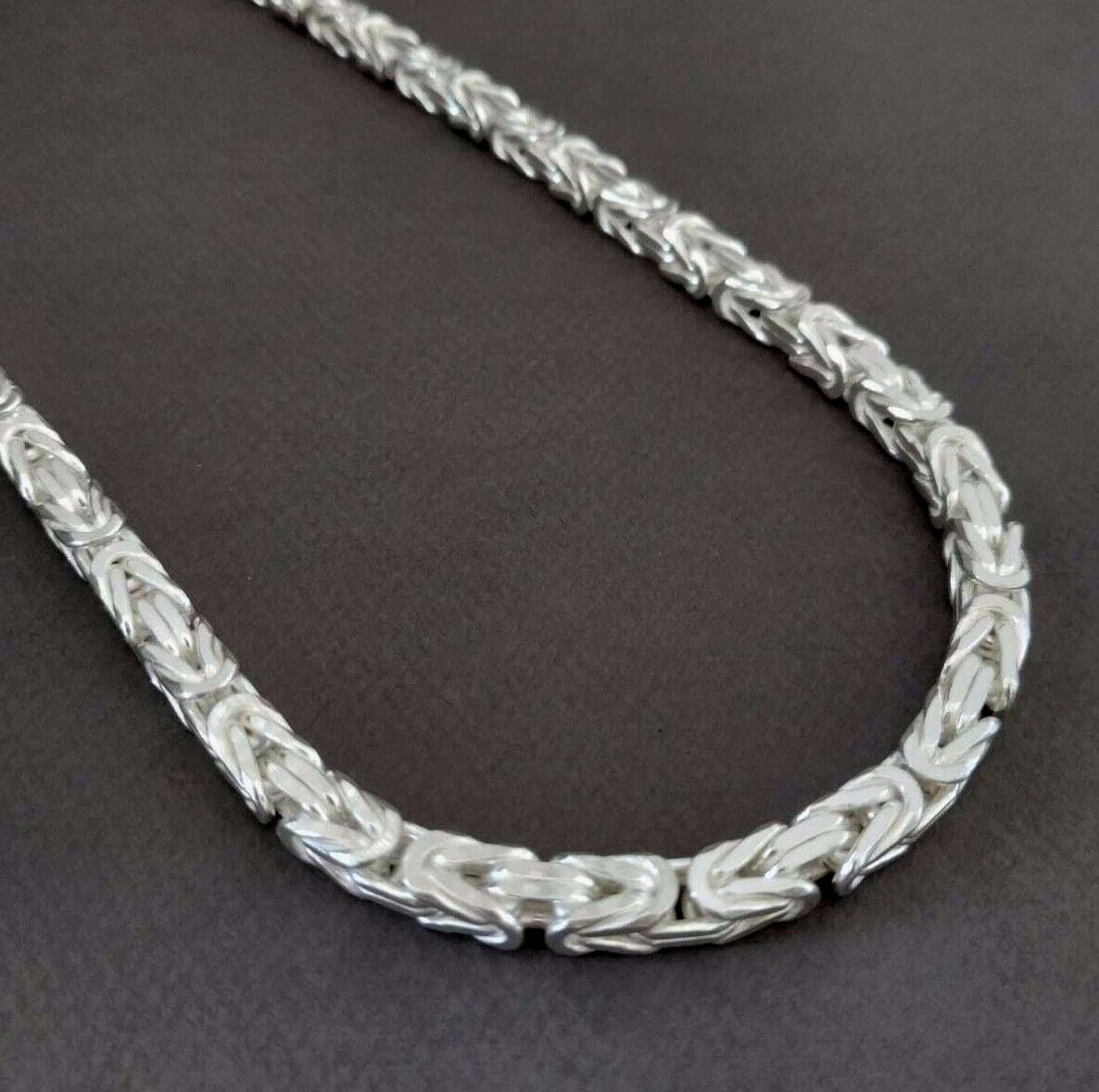 Pre-owned Handmade 6mm Mens Silver Byzantine Necklace Rope Chain 925 Sterling Silver 106gr 24"
