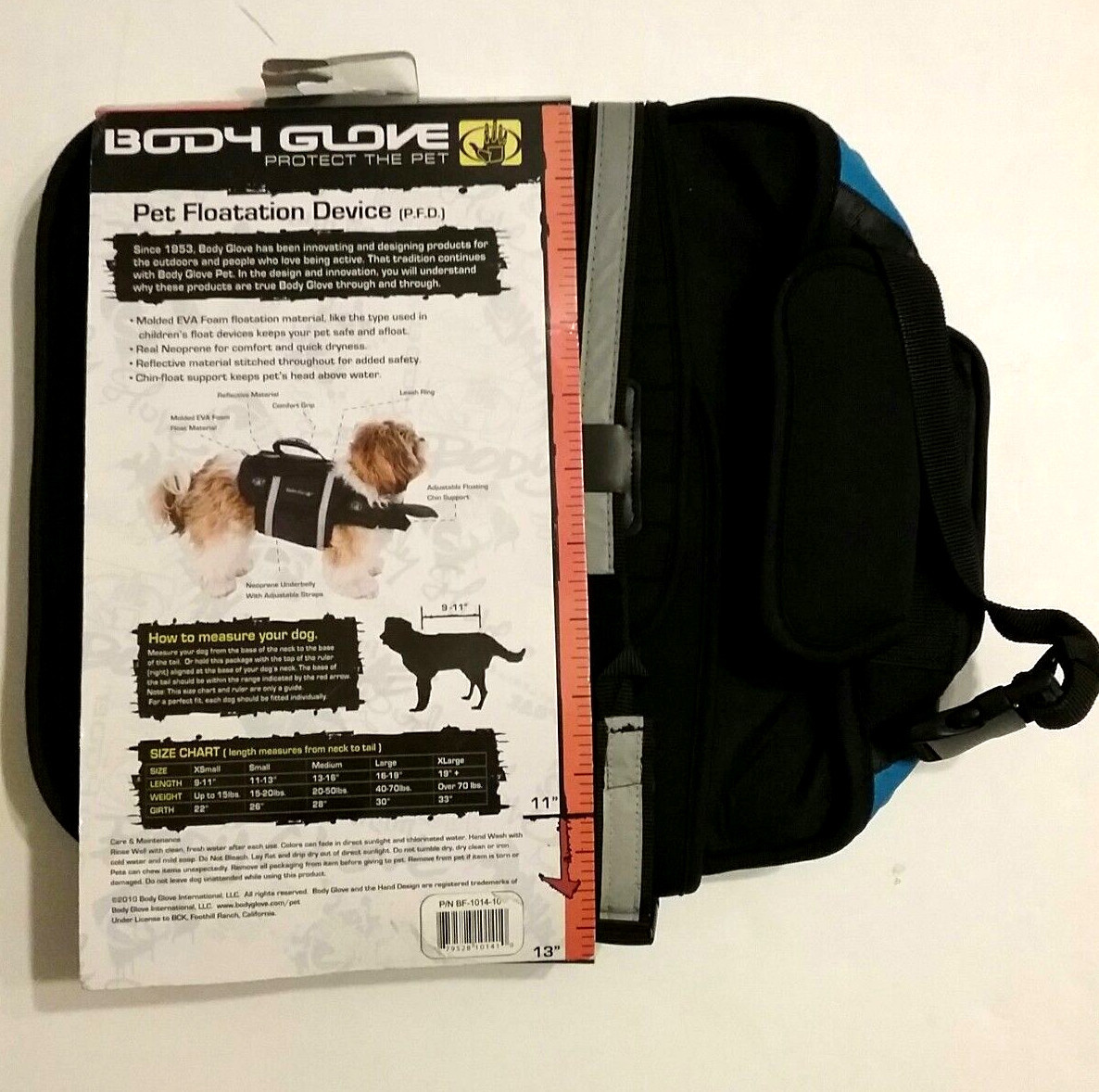 Body Glove Pet Dog Neoprene Life Vest Blue Flotation Device Sz S Small  PFD NWT