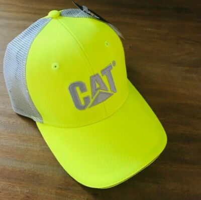 Caterpillar CAT Equipment Hi-Vis Safety Yellow Electric Ave Mesh Cap/Hat 
