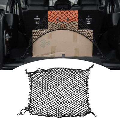 Rear Cargo Nets Car Trunk Net with 4 Hooks for 1996-2018 Jeep Wrangler JK JL 