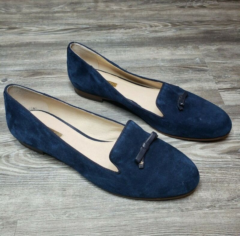 Women’s Louise et Cie  Blue Kidssuede Shoes Flats Loafers Sz 10M 