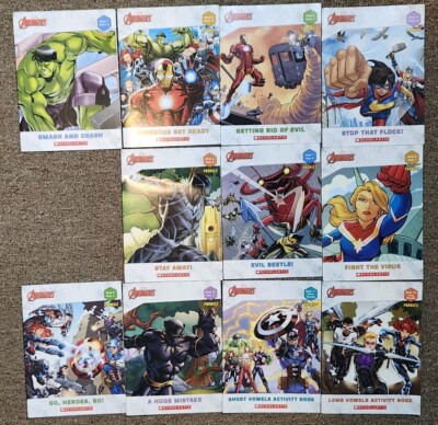 Scholastic Marvel Avengers Phonics Reading Program Set Of 11 (Read Description)