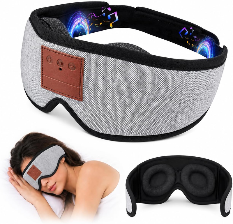 3D Sleep Headphones, Bluetooth 5.4 Sleep Mask Headphones for Side Sleepers, 100%