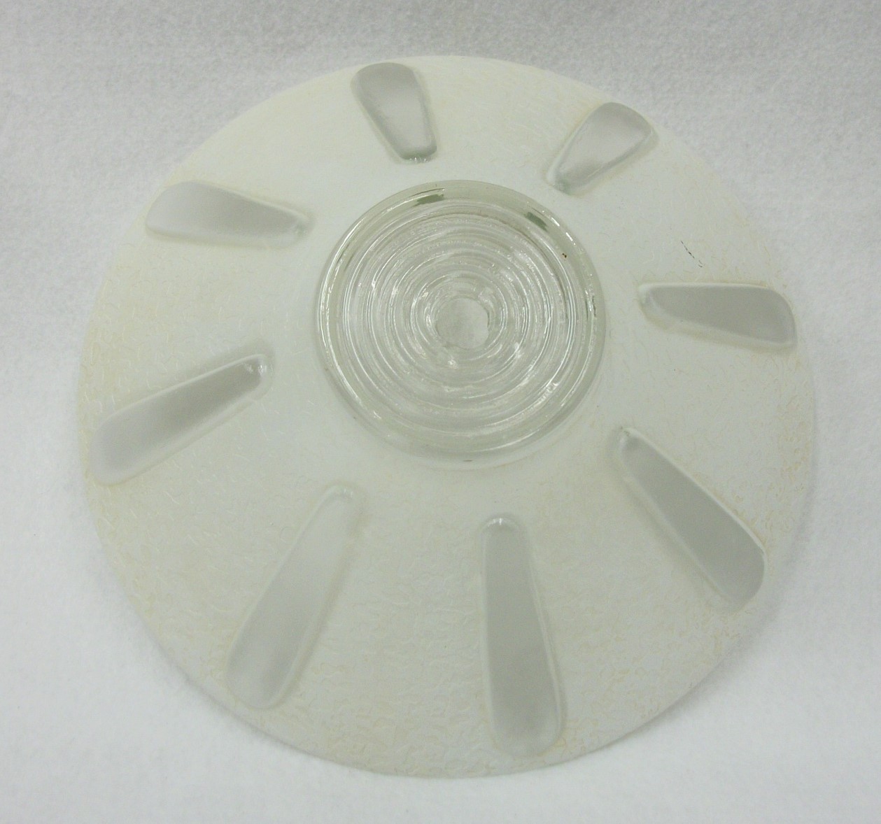 Vintage Glass Ceiling Light Cover Textured with Clear Glass Windows