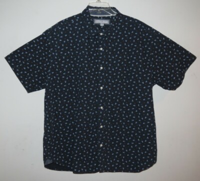 P D & C Blue Sailboats/ Anchors Men's Size 2X Short Sleeve Button Up Shirt Nice!