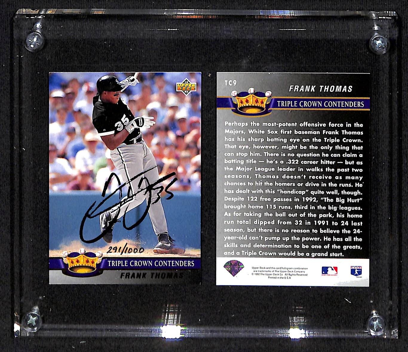 1993 Frank Thomas - Autographed Upper Deck #TC9 - 2 card set