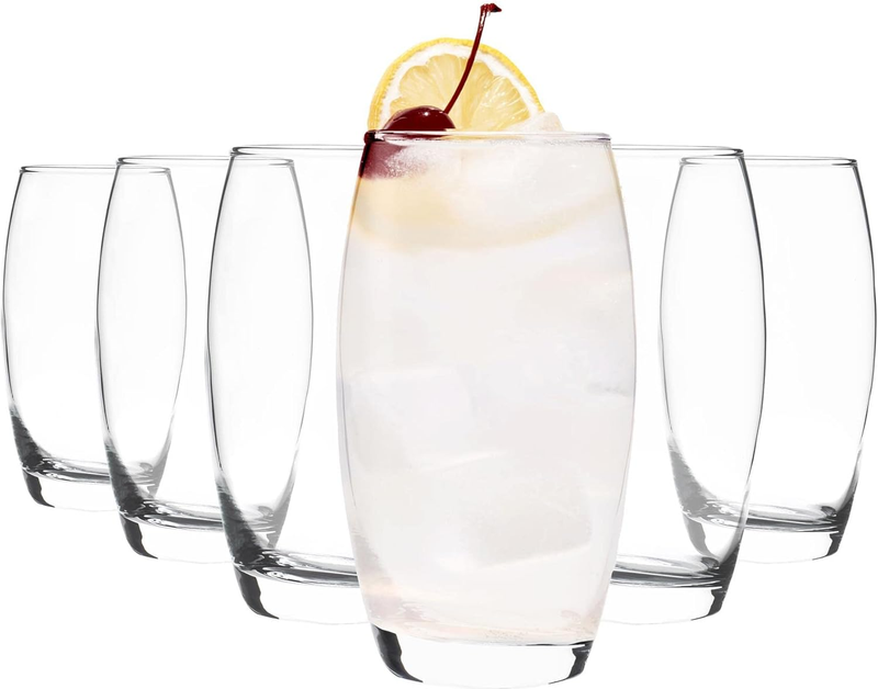 6X Clear 510Ml Empire Highball Glasses - Tall Hi Ball Glass Water Gin Juice Cock