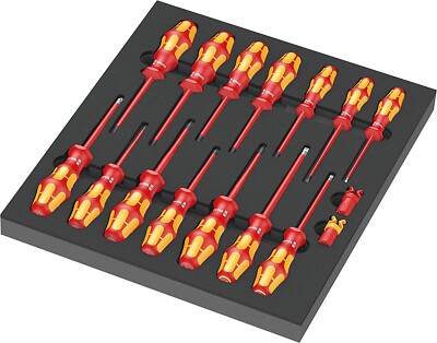 Wera 16 Piece Slot/Pz/Ph/Torx VDE 9711 Screwdriver Set 1 In Foam Inserts, 150102