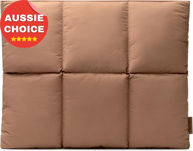 Quilted Puffer Laptop Sleeve 13-14 Inch Case Compatible with MacBook Brown