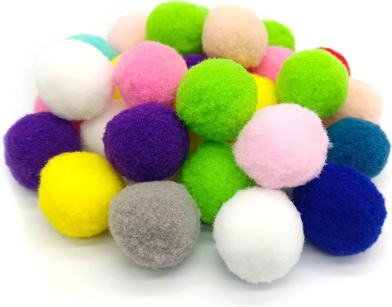 30Pcs Cat Toy Balls 1Inch Soft Cat Balls Kitten Pom Poms Ball Cat Play Toy Light