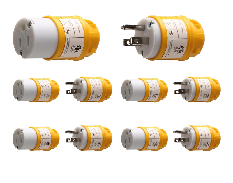 Extension Cord Ends Male and Female, 15 Amp 125 Volt Heavy Duty Replacement Plug