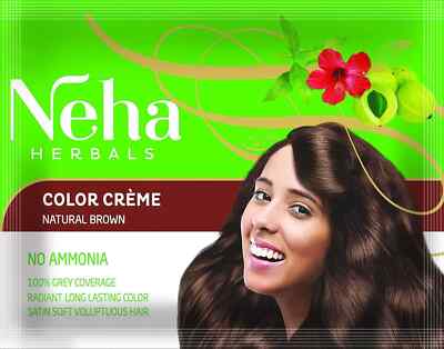 NEHA COLOR CRÈME Natrual BROWN 15ML (Pack of 10).