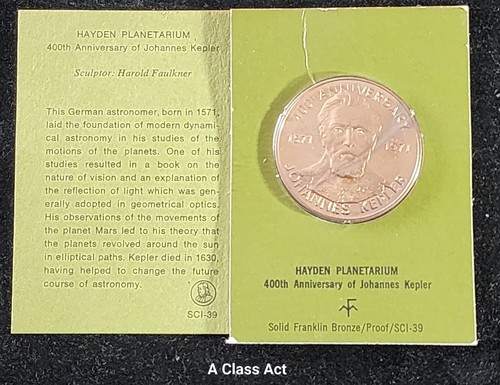 Franklin Mint Bronze Coin Proof Hayden Planetarium 400th