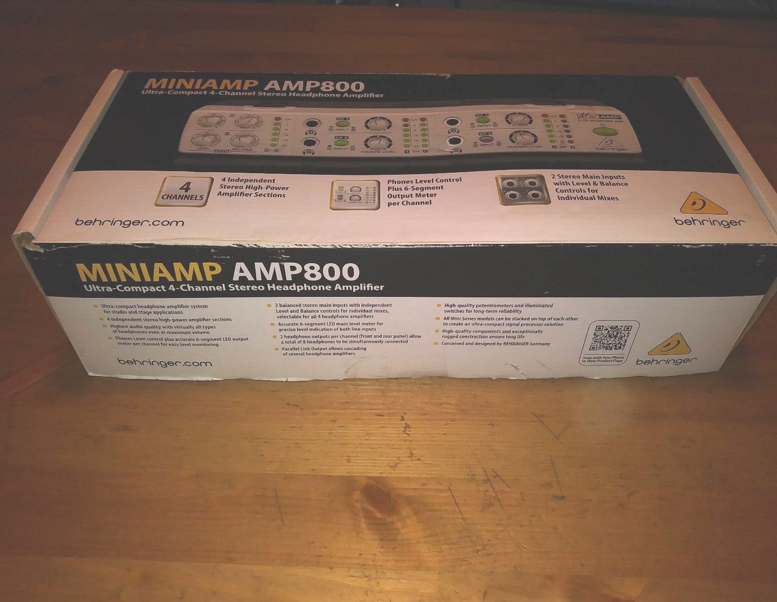 Behringer MiniAmp AMP800 4-Ch Headphone Amplifier NEW IN BOX, NEVER USED