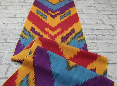 3.0 m Uzbek cotton handmade Ikat fabric/Ethnic cloth for craft,upholstery,decor