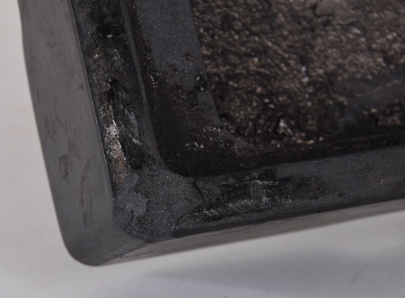 Chinese Ink Stone Well Used Black She Stone