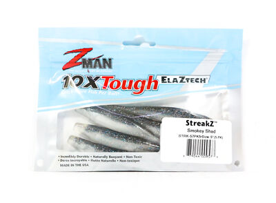 Zman Soft Lure StreakZ 5 Inch 5/Pack Smoky Shad (9573)