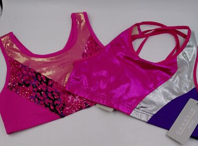 Danskin Now Girls Bra Top Colors Pink and Purple Lot of 2 Size XL(14-16) New