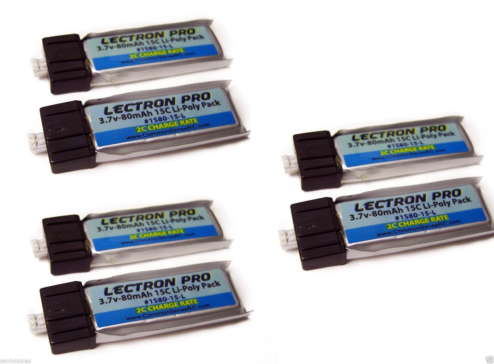 New Lectron Pro 3.7 volt 80mAh 15C Lipo Battery for Blade Scout CX (6 Pcs)