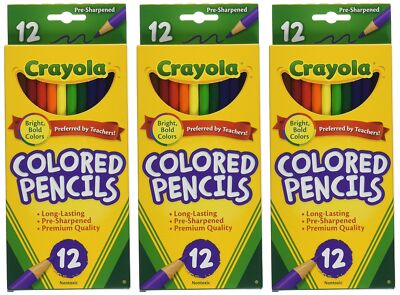 Crayola 68-4012 Colored Pencils, 12-Count, pack of 3, Assorted Colors