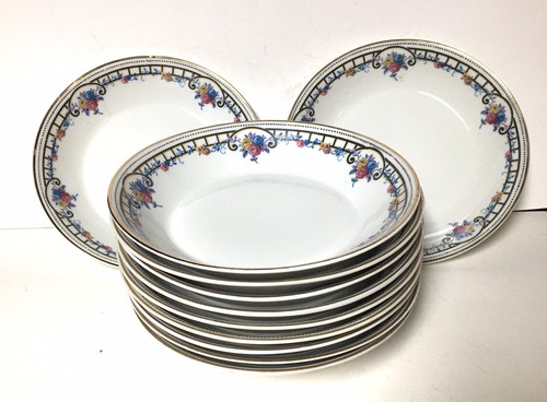 （V！）Limoges 皿2枚　フランス製 LIMOGES FRANCE T&V TRESSEMANES VOGT ROSE SWAG 7 1/2 SOUP