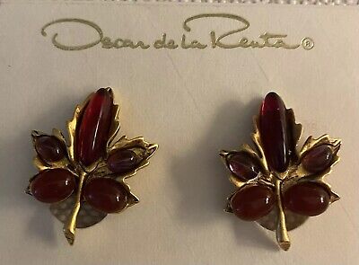 oscar de la renta clip on earrings purple pink cz huge heart for women gift love 355518528475