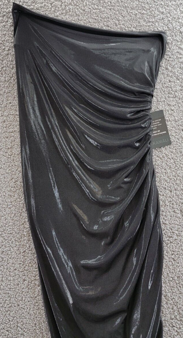 Norma Kamali Strapless Diana One-Shoulder Gown Women's M/38 Black Lined Pullover - Picture 3 of 15