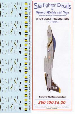 Starfighter Decals 350100  x 1/350 F14A Tomcat VF84 Jolly Rogers 1980 Trumpeter