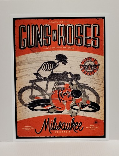Guns N Roses Lithograph 13 x 17 Milwaukee WI 11-7-2017