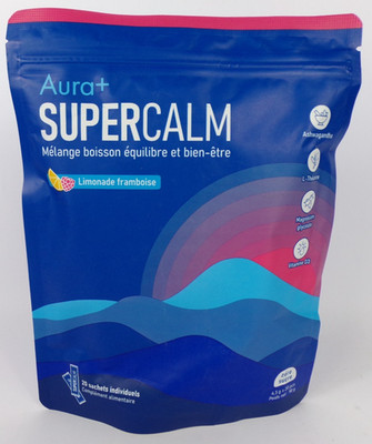 Aura+ SUPERCALM  BOISSON EQUILIBRE/BIEN ETRE LIMONAD/FRAMBOISE 2x20saches 05/27