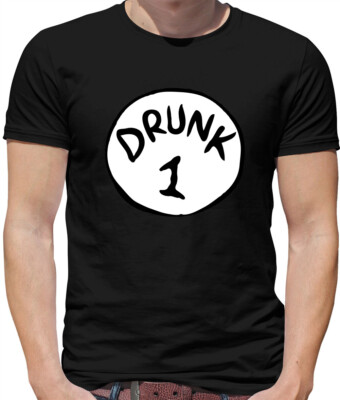 Drunk 1 - Mens T-Shirt - Alcohol Stag Party Gift Funny Drinking Beer Pub