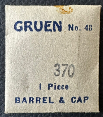 GENUINE GRUEN EB182 CAL370 BARREL AND CAP JEWELER WATCH REPAIR PART NOS WP6