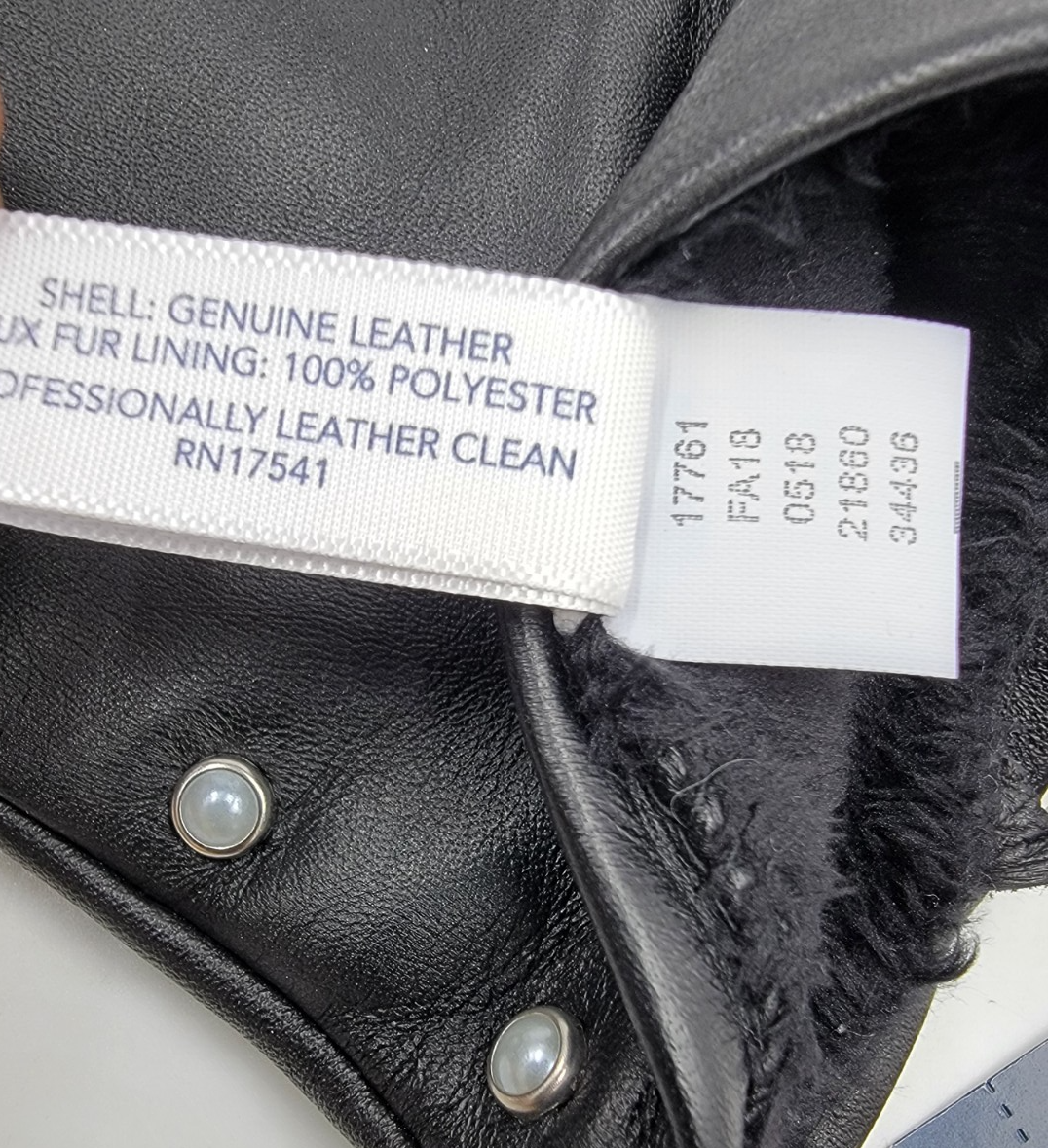 Charter Club Imitation-Pearl & Leather Touch Gloves Women's S Black - Picture 11 of 13