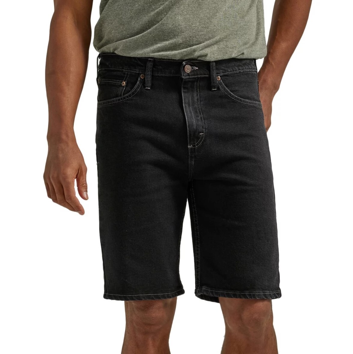 

Новые мужские шорты с 5 карманами Wrangler, черные джинсовые, все размеры , 10 внутренних швов, Черный