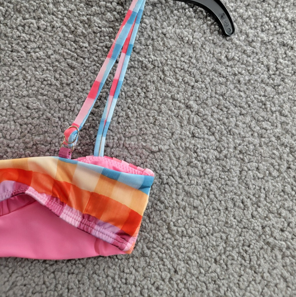 Peixoto Emmy Two Piece Swim Suit Girls' 8 Multi Check Adjustable Straps Pullover - Picture 11 of 23