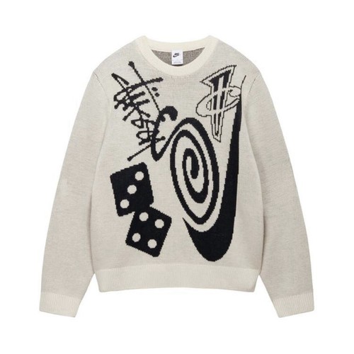 Pre-owned Nike X Stussy Icon Knit Sweater 'natural' Dr2893 238 Size L In White
