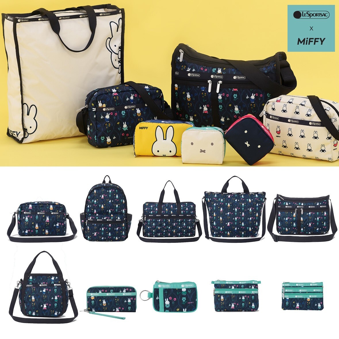 LeSportsac x Miffy Collabo Crossbody, etc. Total 10 Types