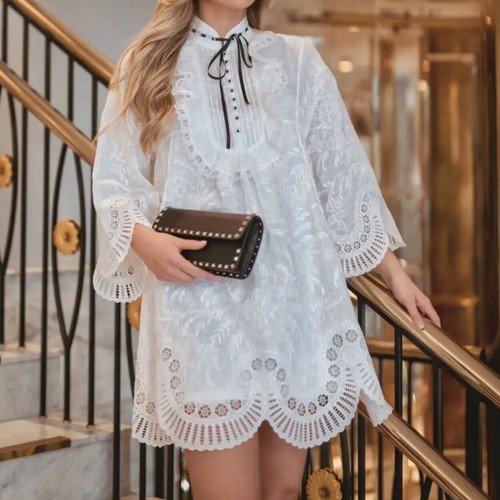 【送料&関税込】Zimmermann Mini Denim Dress With Neck Ties Zimmermann Mini Denim Dress With Neck Ties | italist, ALWAYS
