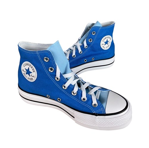 НОВЫЕ женские кроссовки Converse Chuck Taylor All Star на платформе Hi Blue Custom Shoes 8