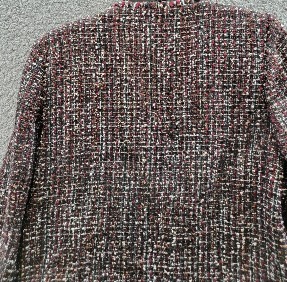 Calvin Klein Tweed Open-Front Wool Blend Blazer Women's 12 Multi Long Sleeve - Picture 14 of 18