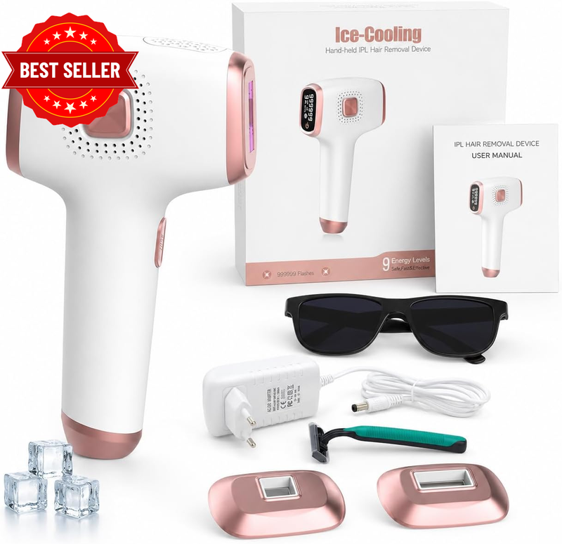 Laser Hair Removal, Permanent Painless Ice Cooling IPL Device