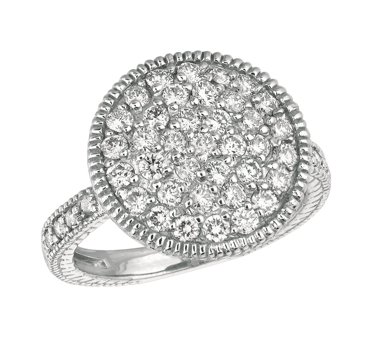 Pre-owned Morris 1.50 Carat Natural Diamond Cocktail Cluster Ring Si 14k White Gold
