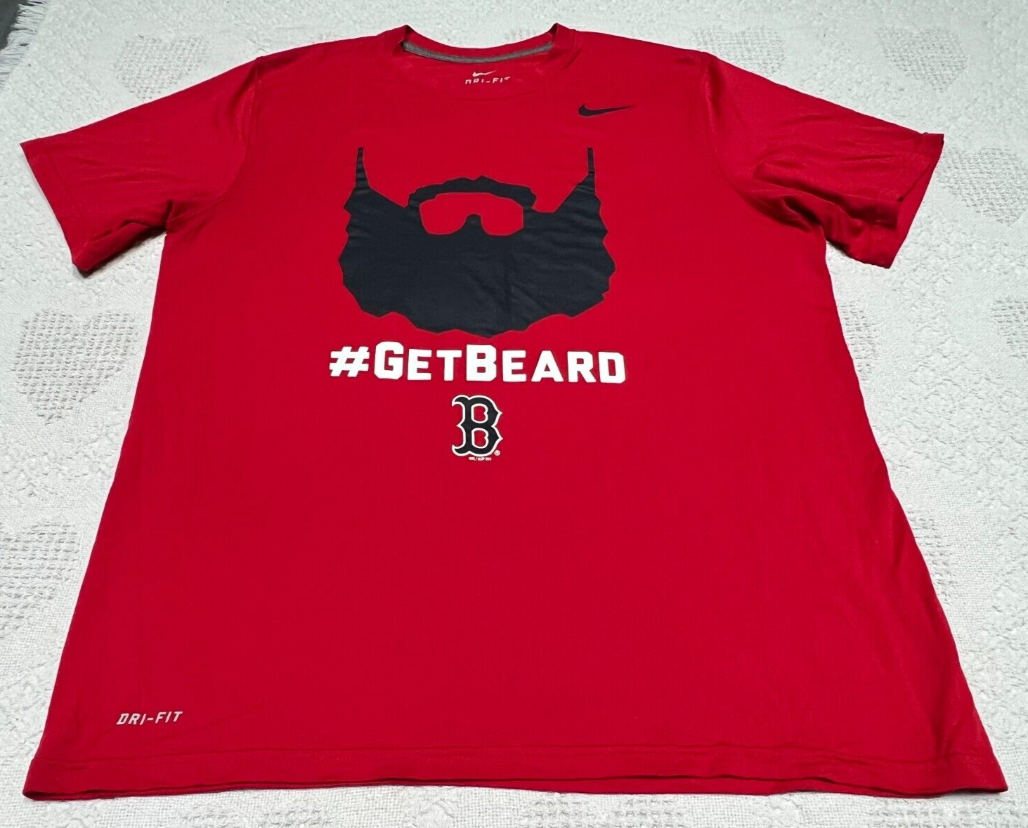 RED BEARD  Nike # Get Beard Boston Red Sox World Series T- Shirt Men's