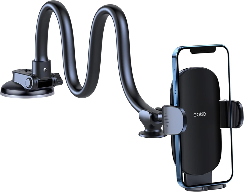 13" Gooseneck Car Phone Mount – Windshield & Dashboard Holder with Strong Suctio