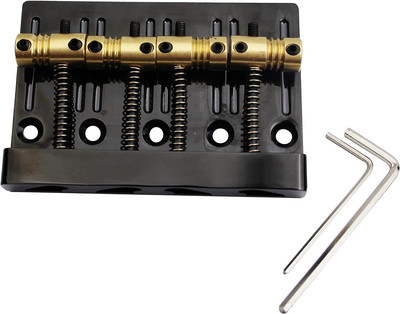 Guyker 4 String High Mass Bass Bridge with Vintage CNC Machined Brass Saddles Ta