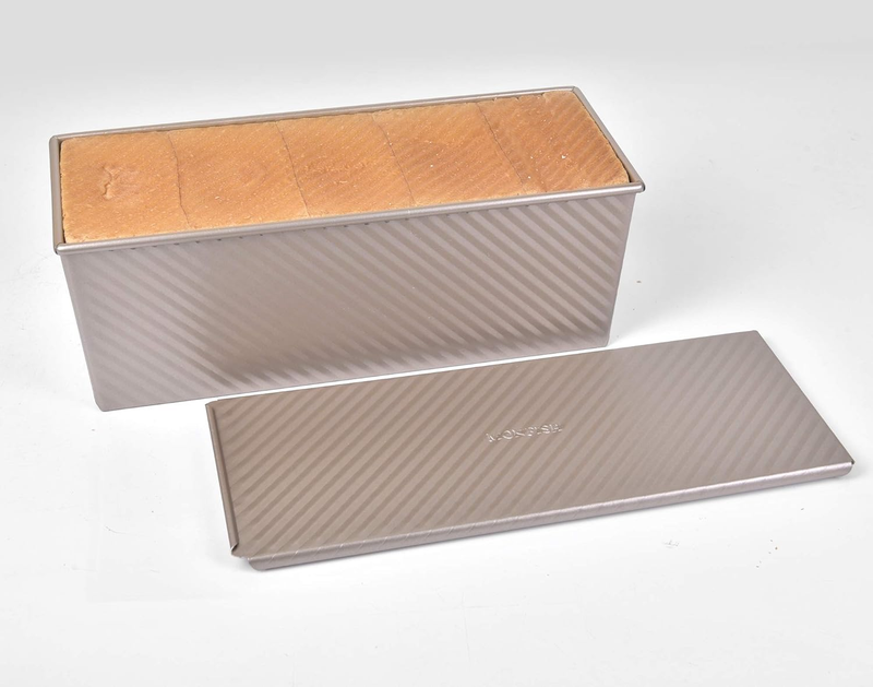 Loaf Pan w Lid Pullman Bread Pan 2.2lb Dough Aluminumed Steel Commercial Grade N
