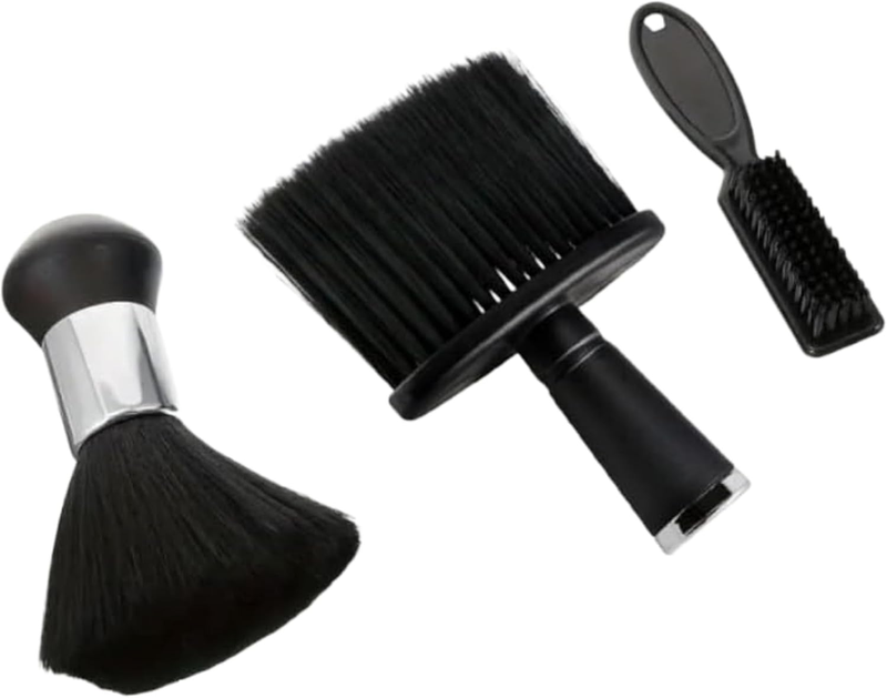 3 Pack Professional Neck Duster Brush Set for Barbers - Soft Bristle Hair Clippe