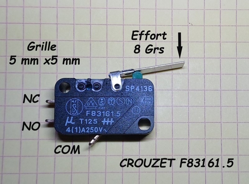 Micro Switch / Microrupteur  F83161.5 Crouzet Effort 8 Grs