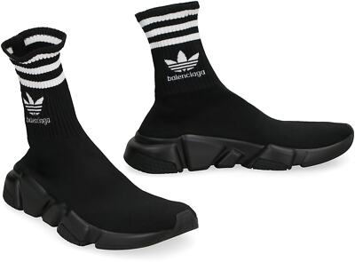 Pre-owned Balenciaga X Adidas -speed Trainers Knitted Sock-sneakers In Black